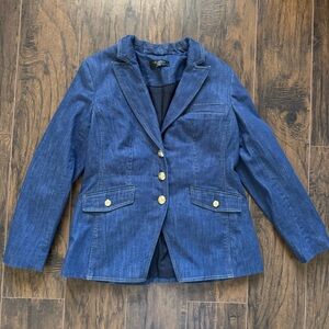 Talbots Petite Size 6 Refined Denim Jacket Blazer